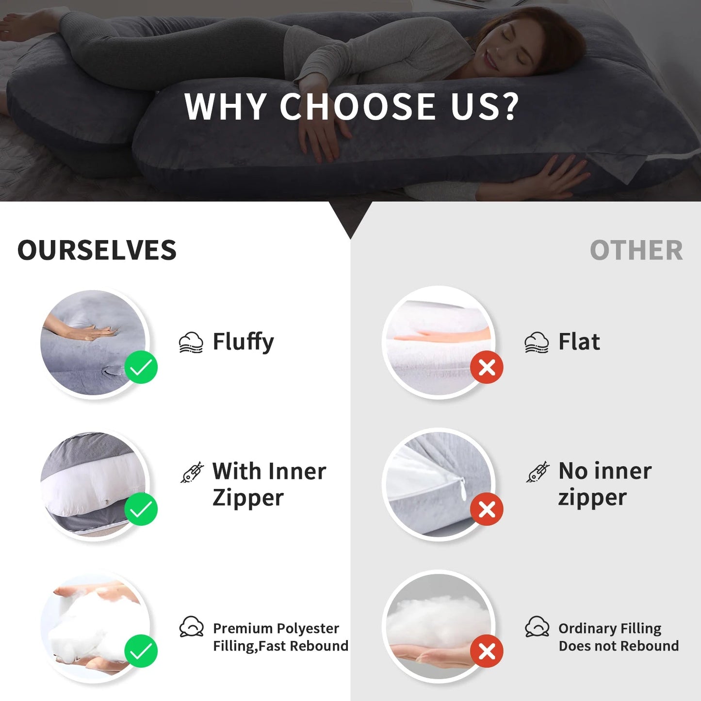 Pregnancy Pillows for Sleeping, G Shaped Full Body Maternity Pillow
